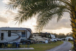RV camping at Holiday RV Village near Bike Fest Leesburg FL