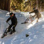 Riding Sno-Go ski bikes at Winter Park