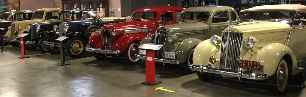 Classic cars on display at the California Automobile Museum