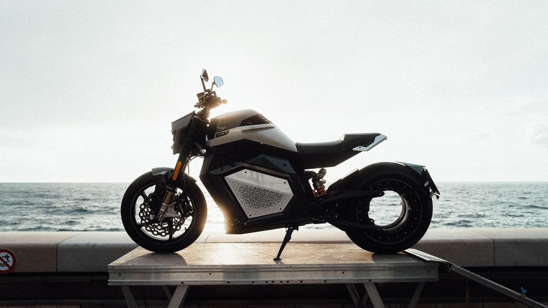 Side view of the 2023 Verge TS electric motorbike