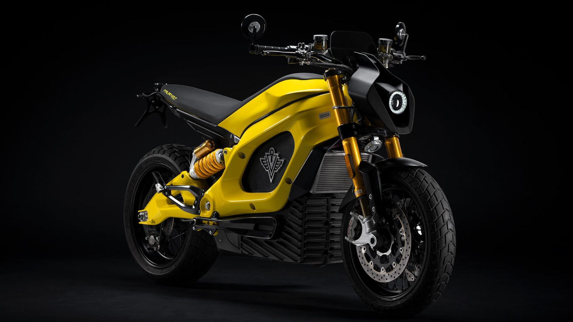 Studio shot of the 2024 Italian Volt Lacama electric motorbike