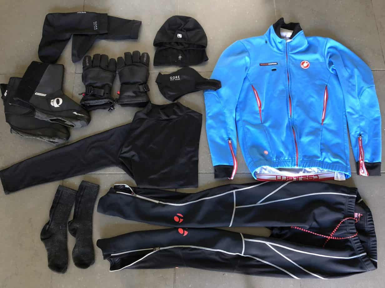 Outfit for road cycling in 20 degrees Fahrenheit and below