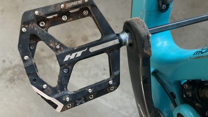 Bike pedal installation with hex wrench