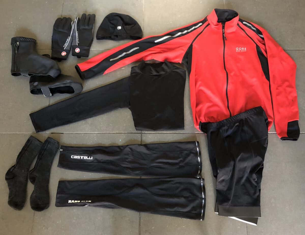 Appropriate cycling clothing for 40 degrees Fahrenheit