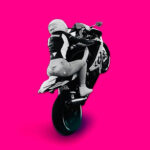 Sarah Lezito performing a motorcycle stunt