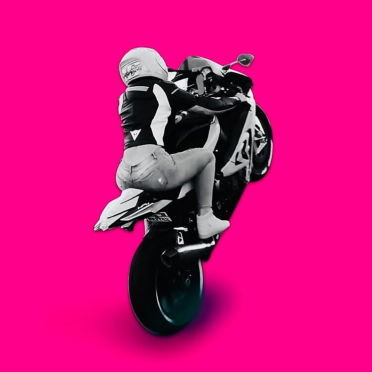 Sarah Lezito performing a motorcycle stunt