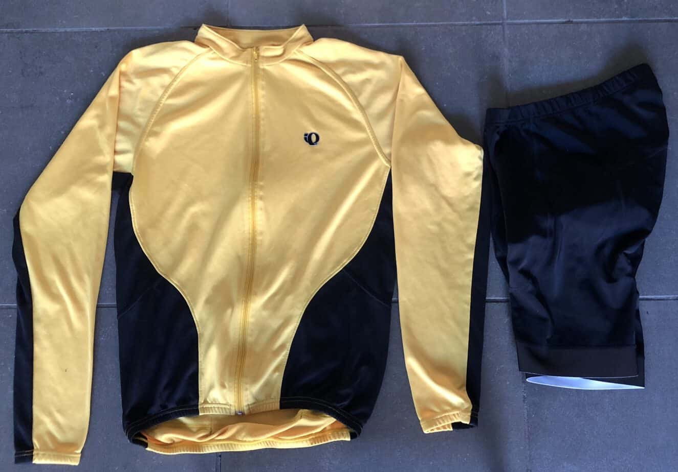 Cyclist wearing 60 degrees cycling kit