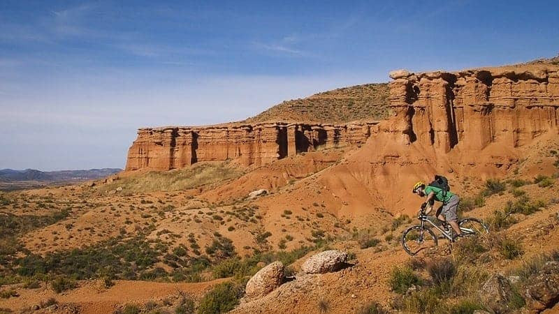 Diverse landscapes on bike Spanish holidays
