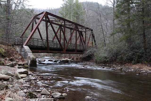 Scenic Virginia Creeper Bike Trail Trestle before Hurricane Helene Devastation