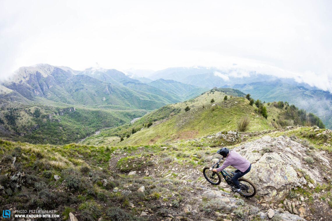 Ibis HD6 enduro bike on a scenic trail