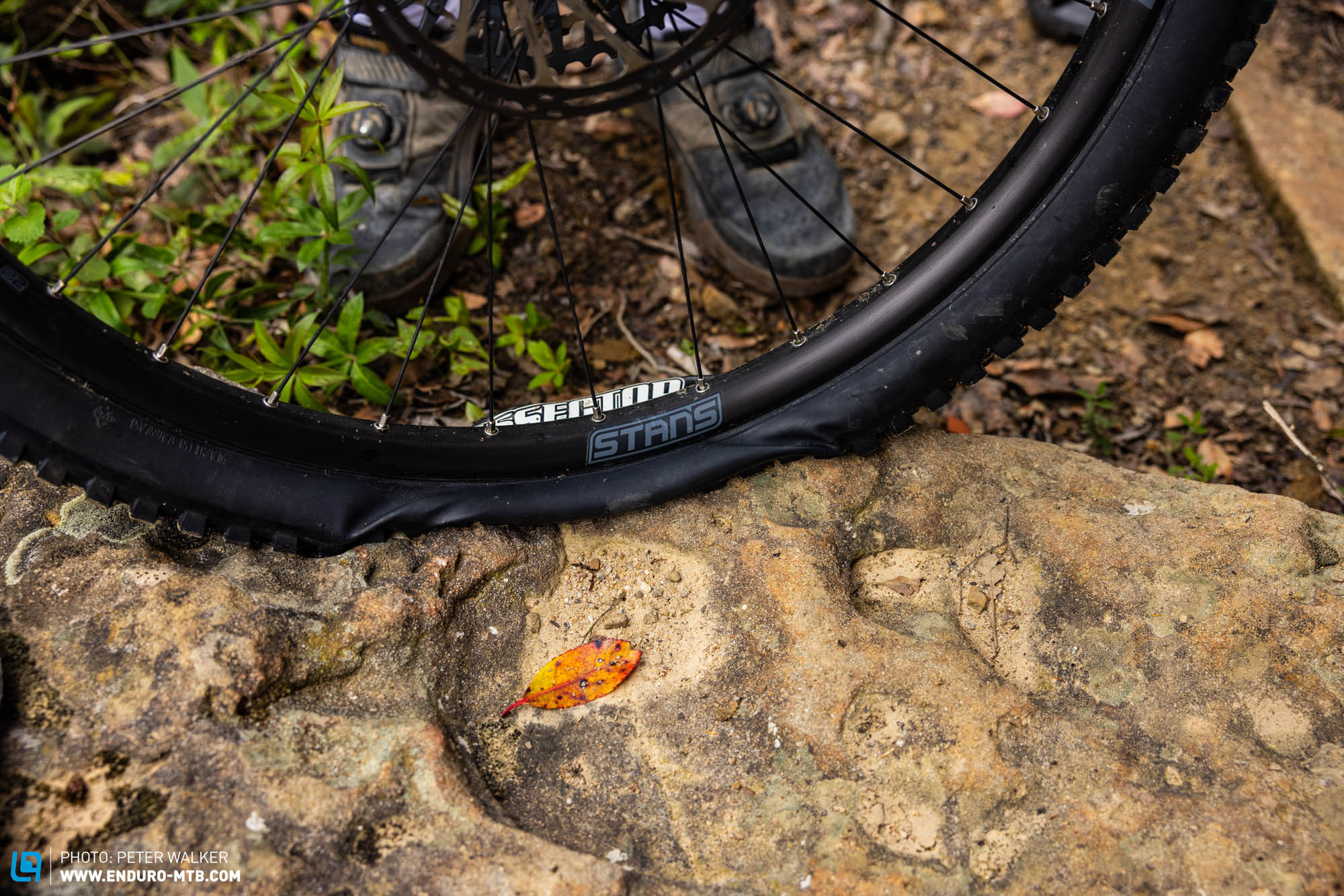 Damaged tire casing after testing