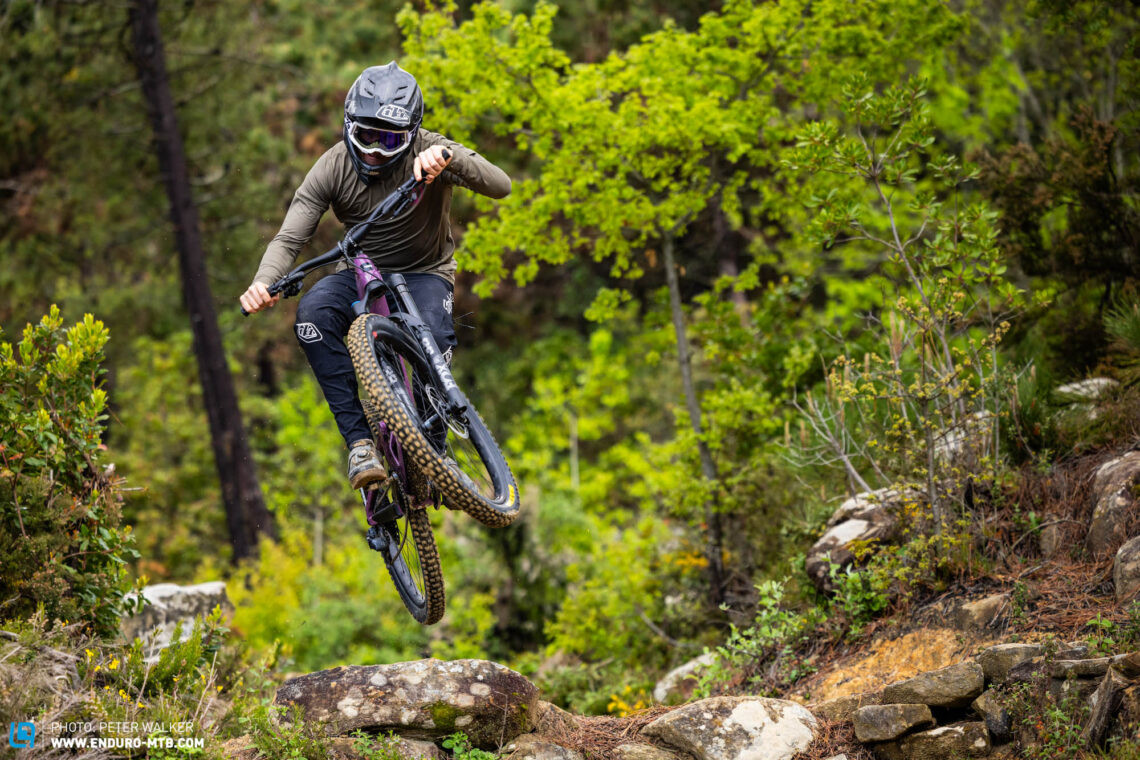 Santa Cruz Megatower enduro bike on a trail