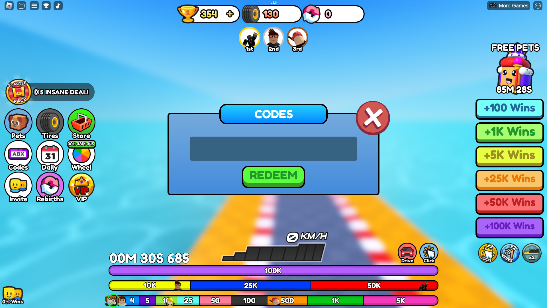 Redeeming Bike Race Clicker codes: Enter code into text field and click Redeem button