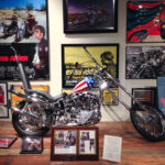 Original Easy Rider Captain America bike on display at the National Motorcycle Museum