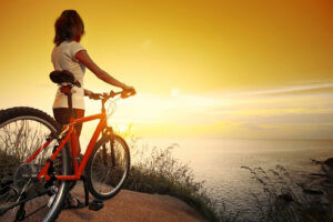 Sunset cycling after a major bike tune-up service from Bikes Unlimited in St. George, Utah.