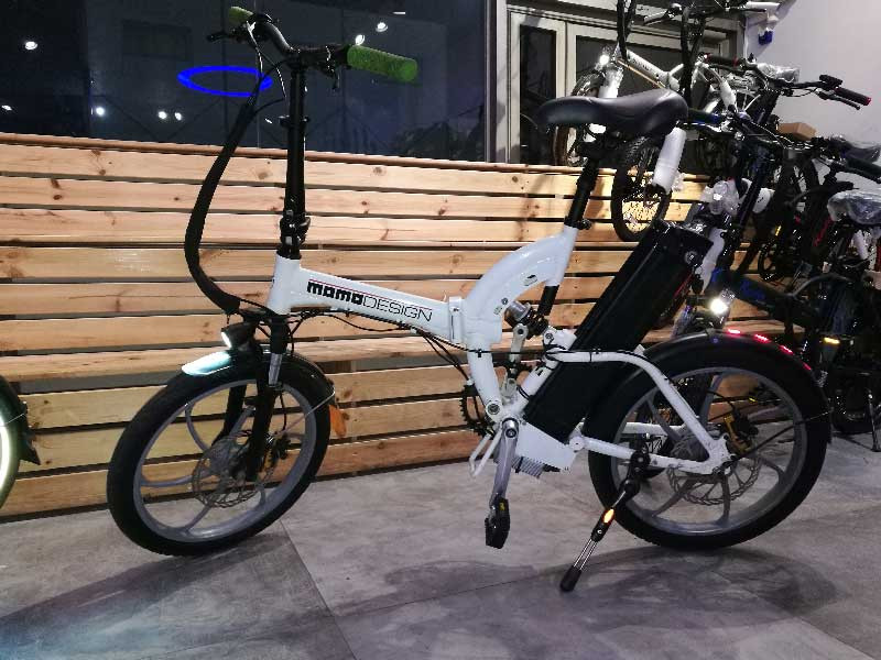 A generic foldable 20-inch e-bike, described as a 'disaster' before upgrades