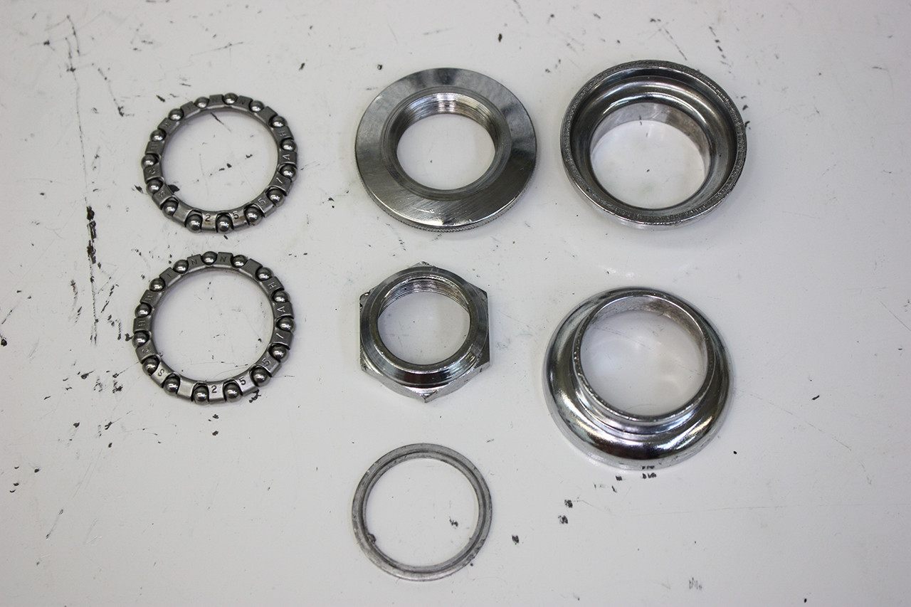 Headset components of the Schwinn Twinn Tandem cleaned and polished, ready for reinstallation.