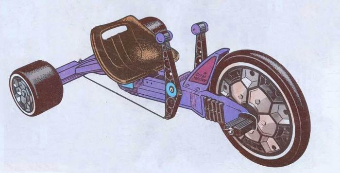A digitally imagined &quot;Purple Machine&quot; variant, showcasing a custom color scheme on the iconic Green Machine frame.