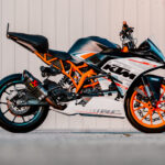 Rok Bagoros showcasing his modified KTM RC 390 drift bike