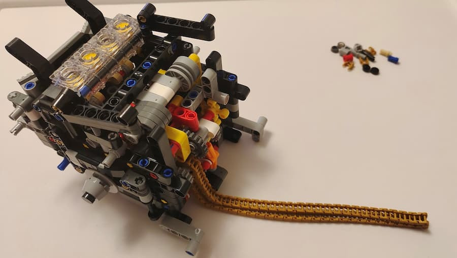 LEGO Technic 42130 BMW M 1000 RR Engine Detail After Bag One