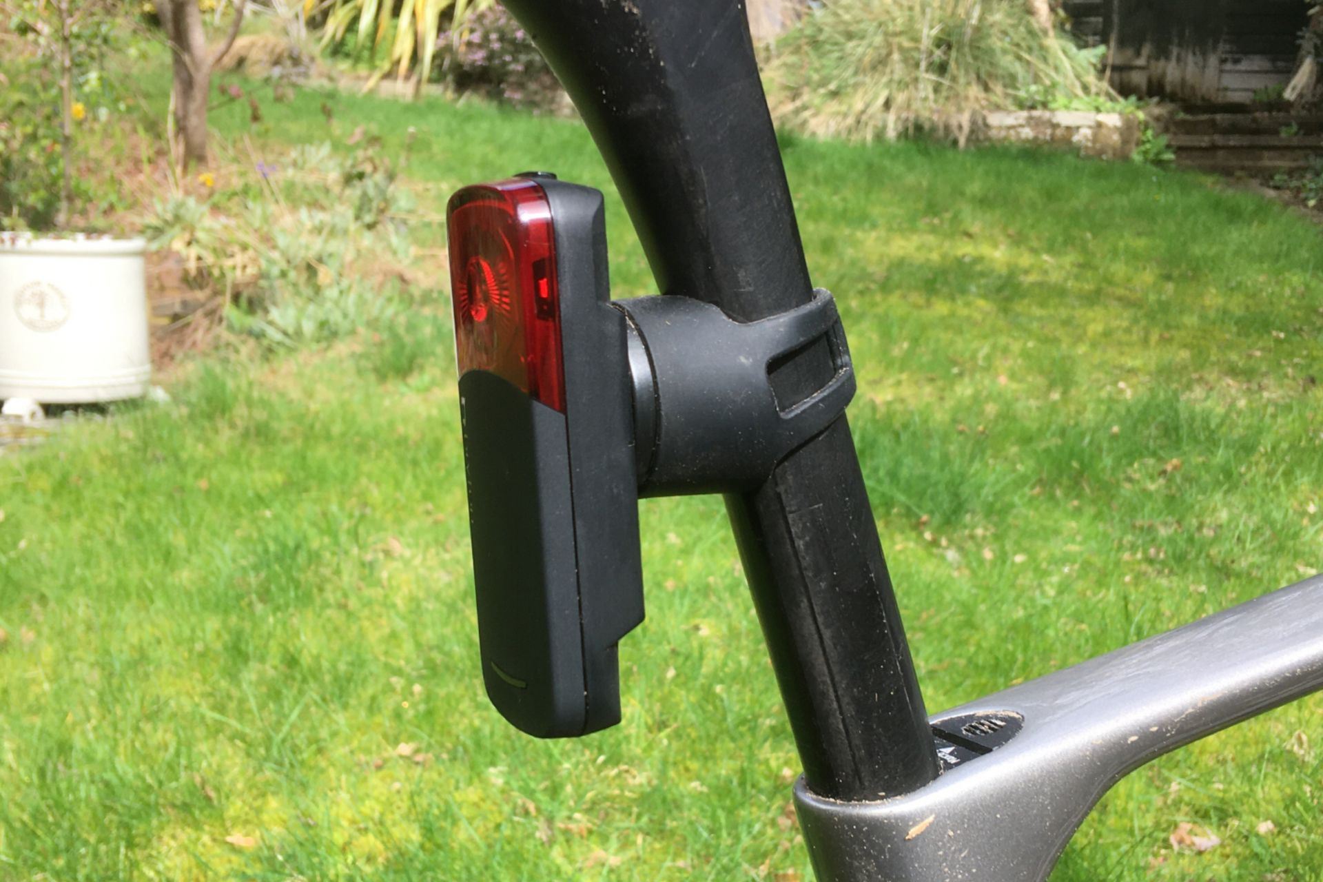 Bryton Gardia R300L Rear Light &amp; Radar mounted on a bike, highlighting its radar integration
