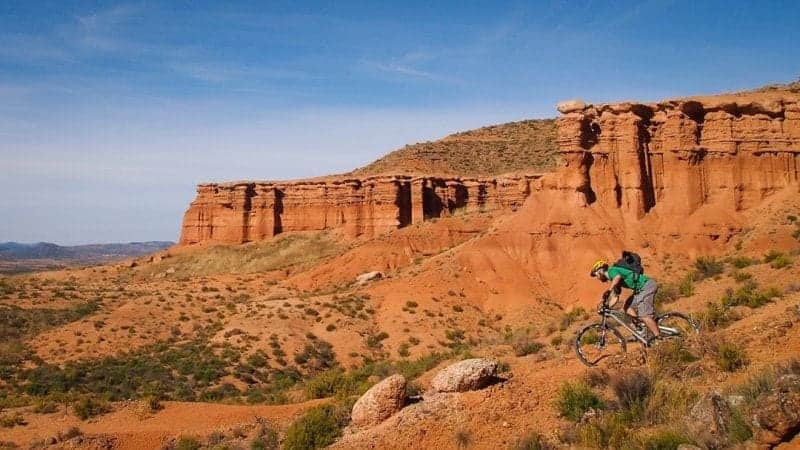 Mountain bikers starting their bike Spanish adventure in Pyrenees