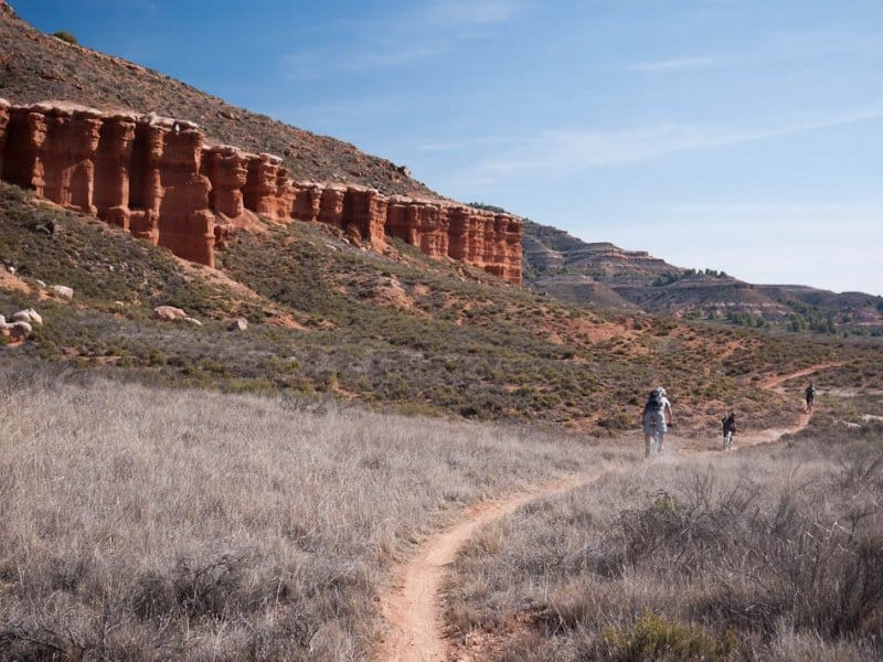Mountain biker on scenic bike Spanish route