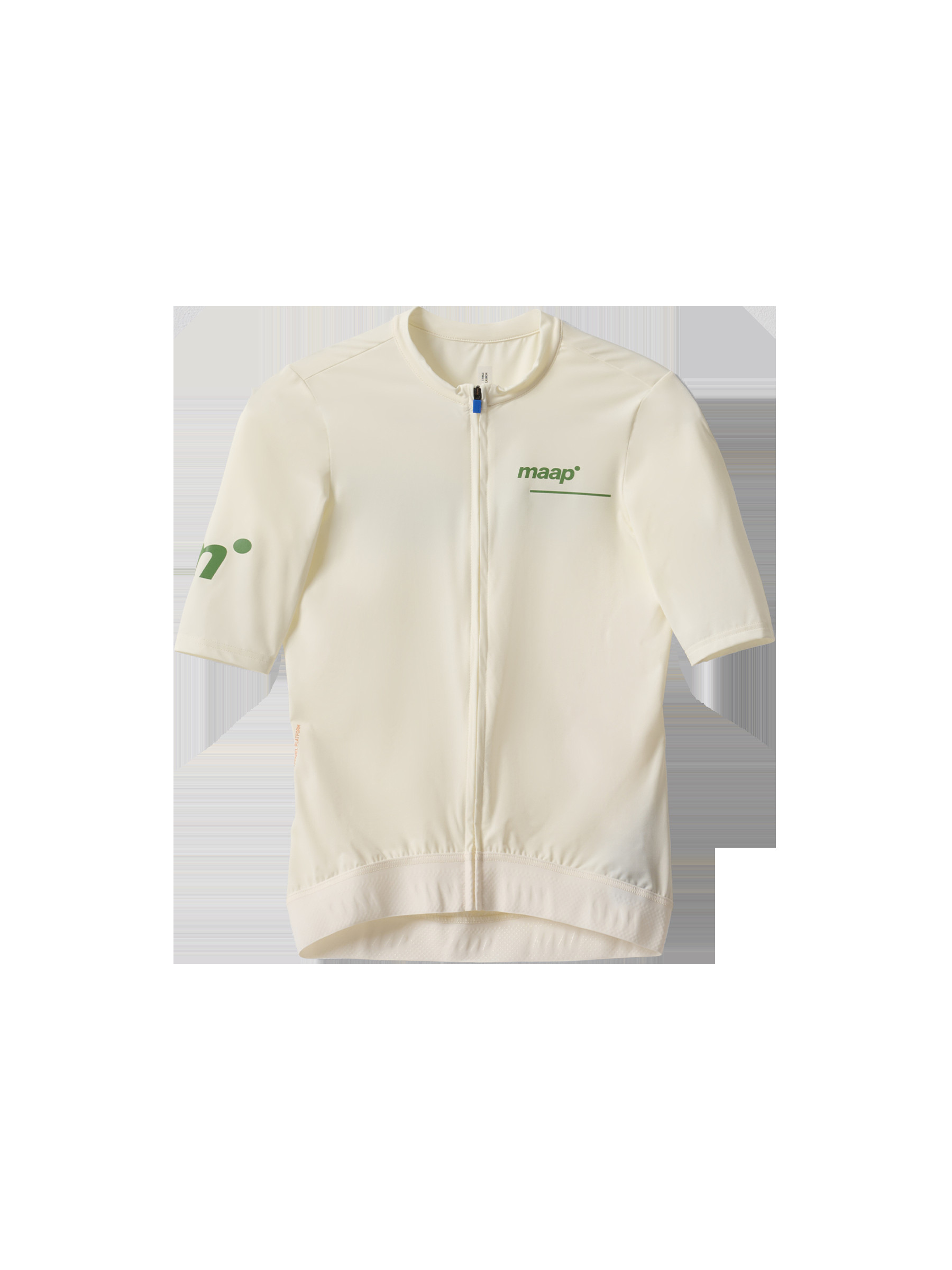Flat lay of MAAP Women's Training Jersey in Chalk, highlighting its breathable fabric and comfortable design for training.