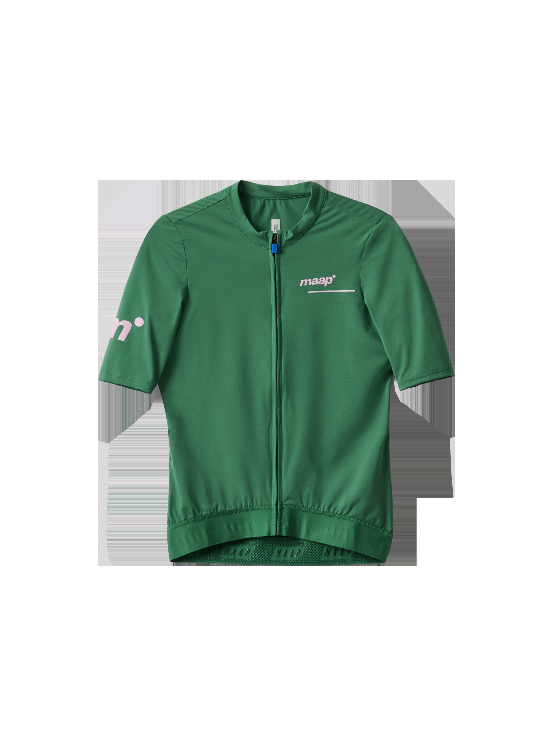 Flat lay of MAAP Women's Training Jersey in Verdant Green, displaying its color option and breathable features for everyday cycling training.