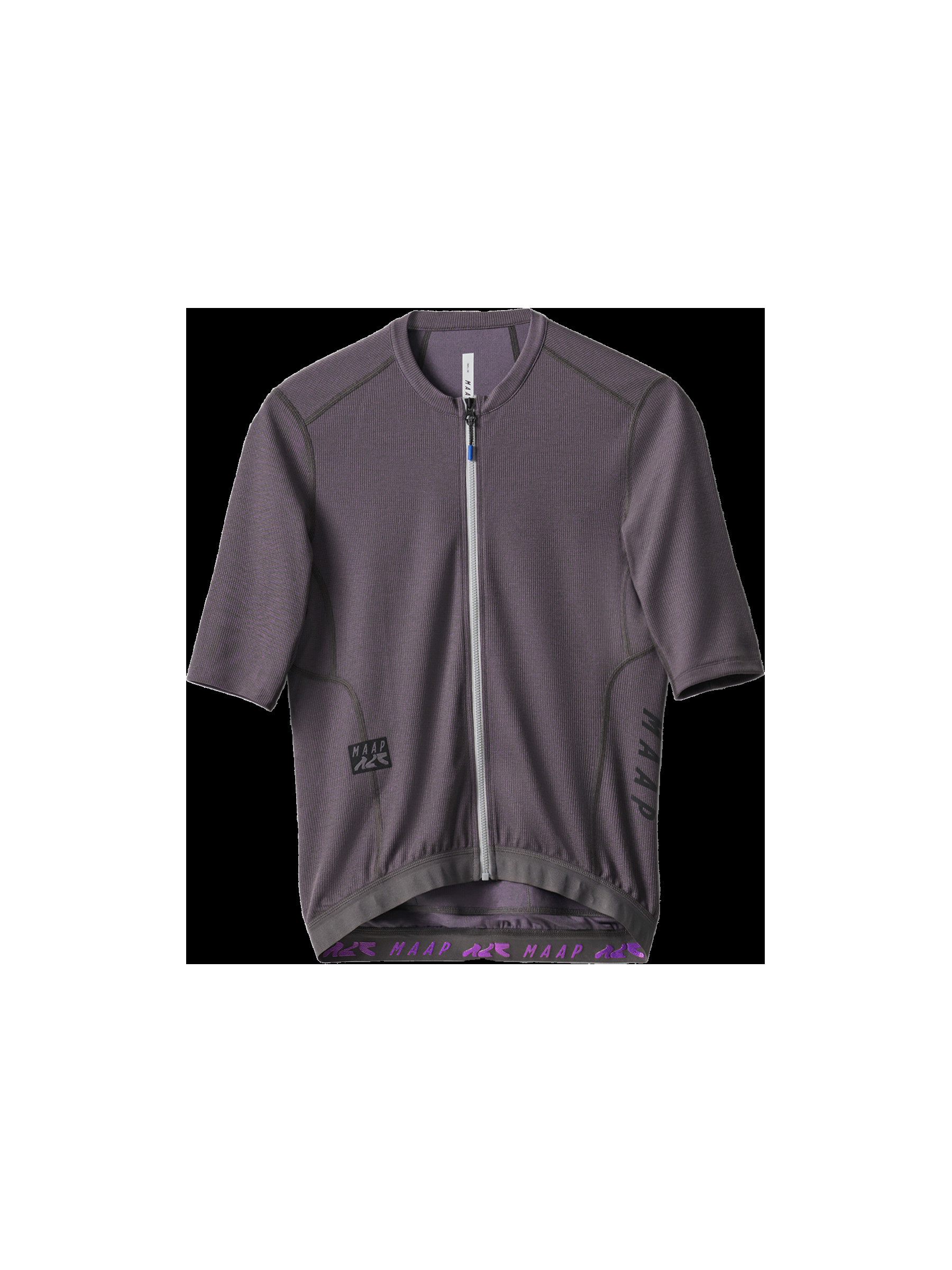 Flat lay of MAAP Women's Alt_Road™ Jersey 2.0 in Anthracite, showcasing its color option and durable features for off-road adventures.