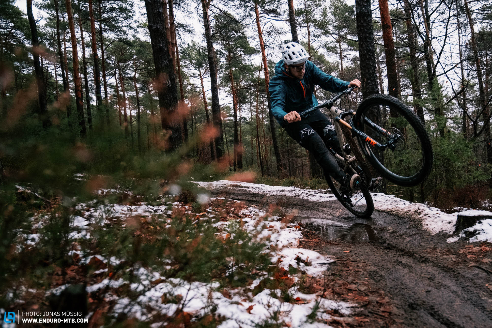 Another angle of a mountain bike fender showcasing its mounting and design