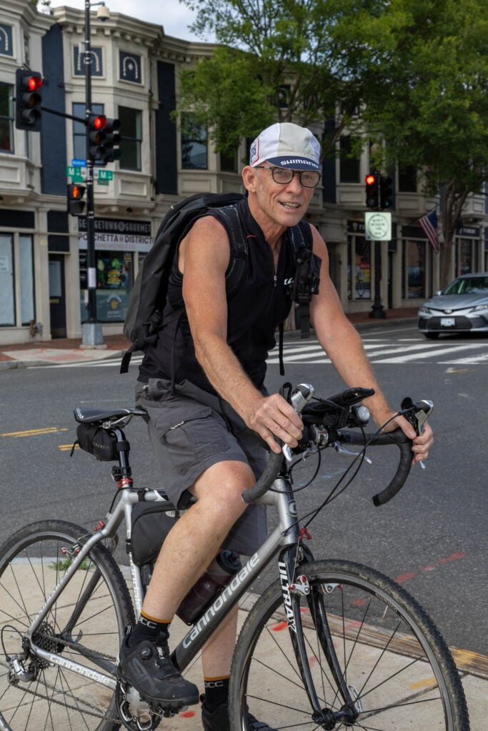 Pat Riggin, a bike messenger since 1989, estimates he's been in over 30 crashes.
