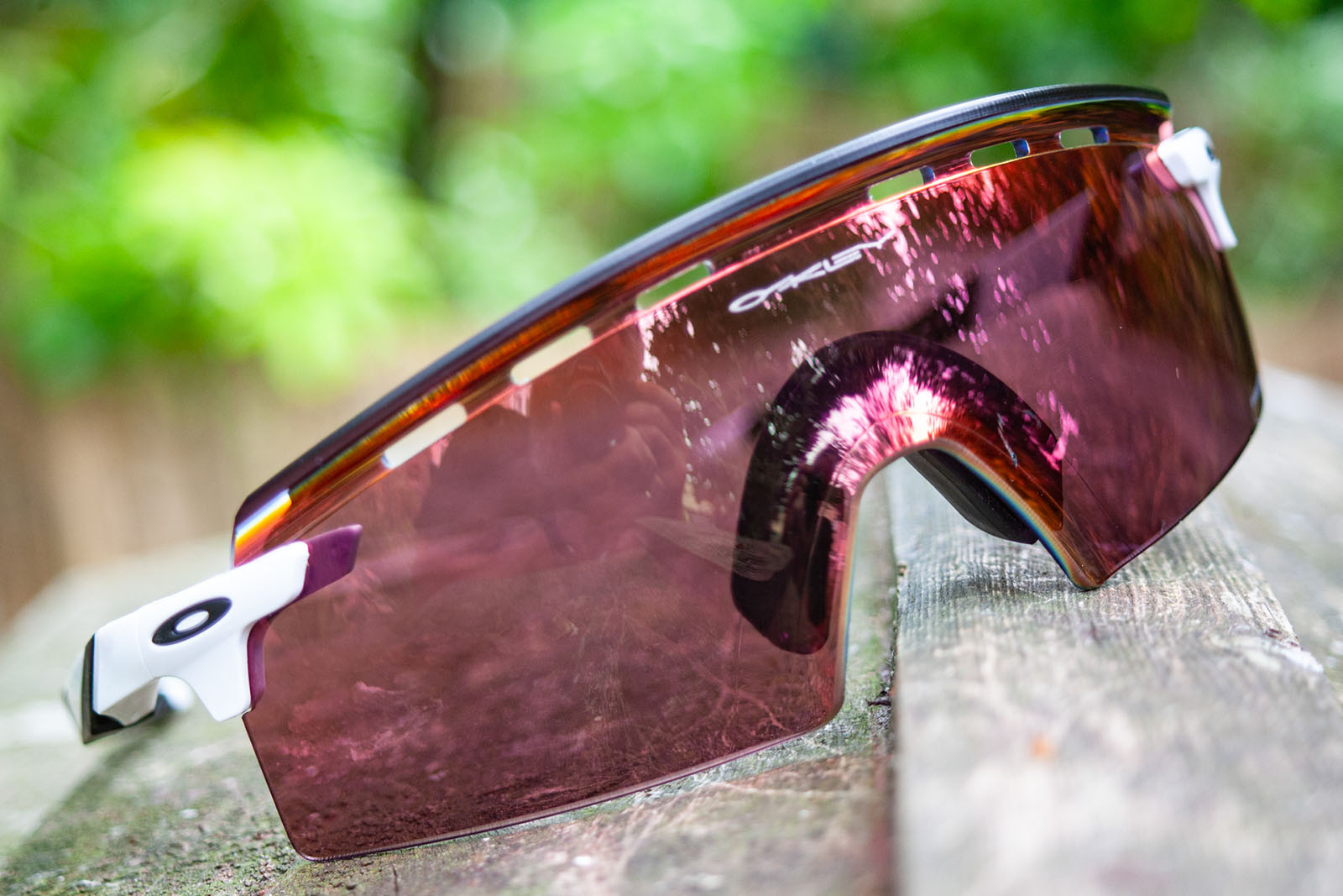 Oakley Encoder Strike Vented sunglasses for cyclists, featuring a vented brow and lens design adjustments for enhanced performance.