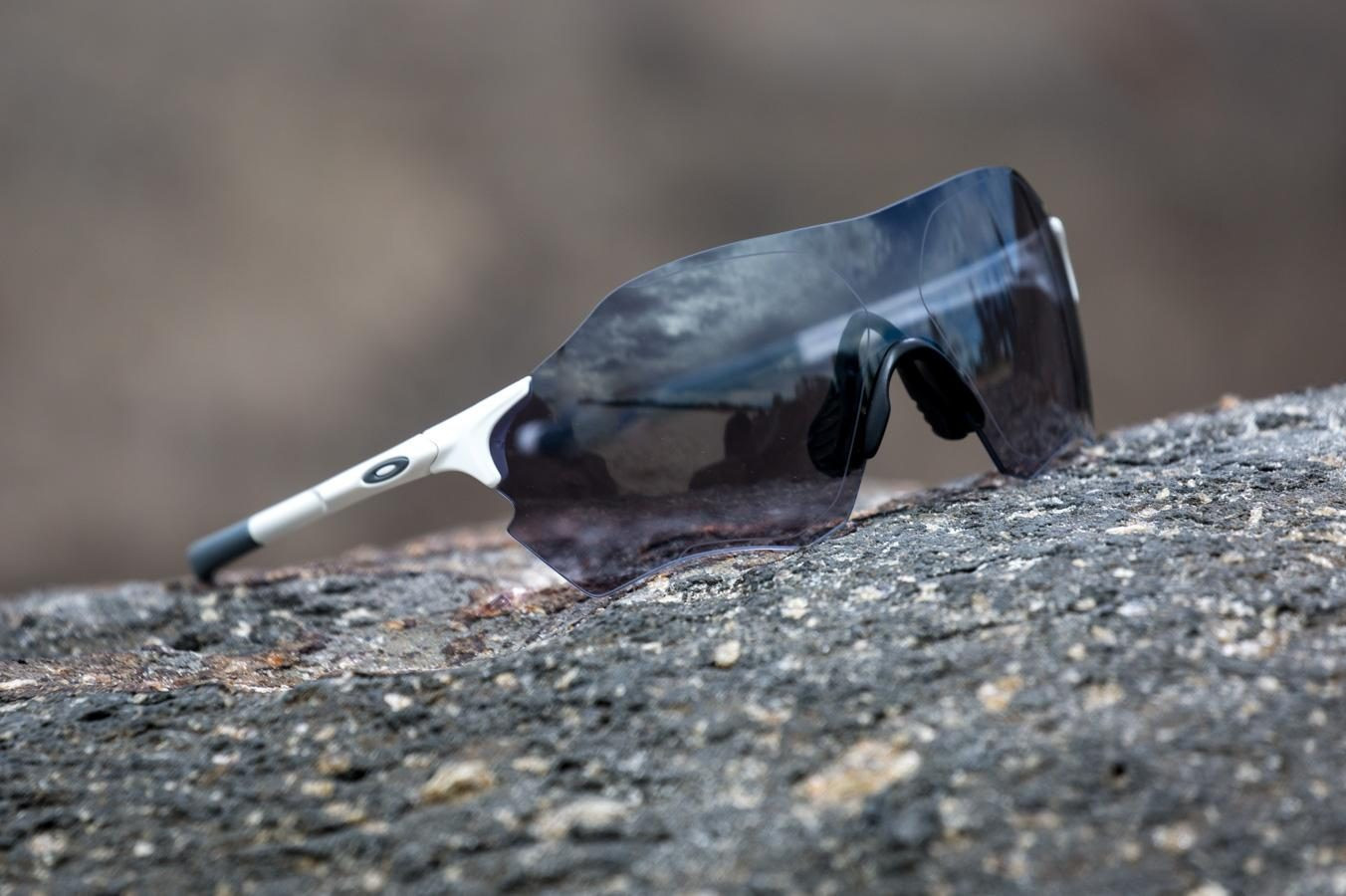 Oakley EVZero sunglasses, showing the Range lens shape, the larger of the two options, offering extensive coverage similar to the Radar XL.