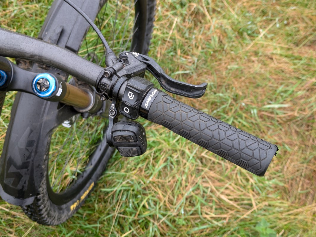 Amflow PL Carbon Pro descending on a trail