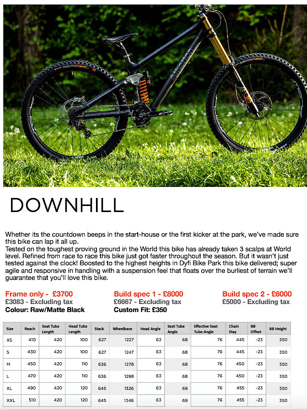 Atherton Bikes DH Bike Layout and Specs