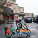Target employee delivering order to a cyclist