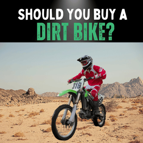 Rider choosing between different dirt bike sizes