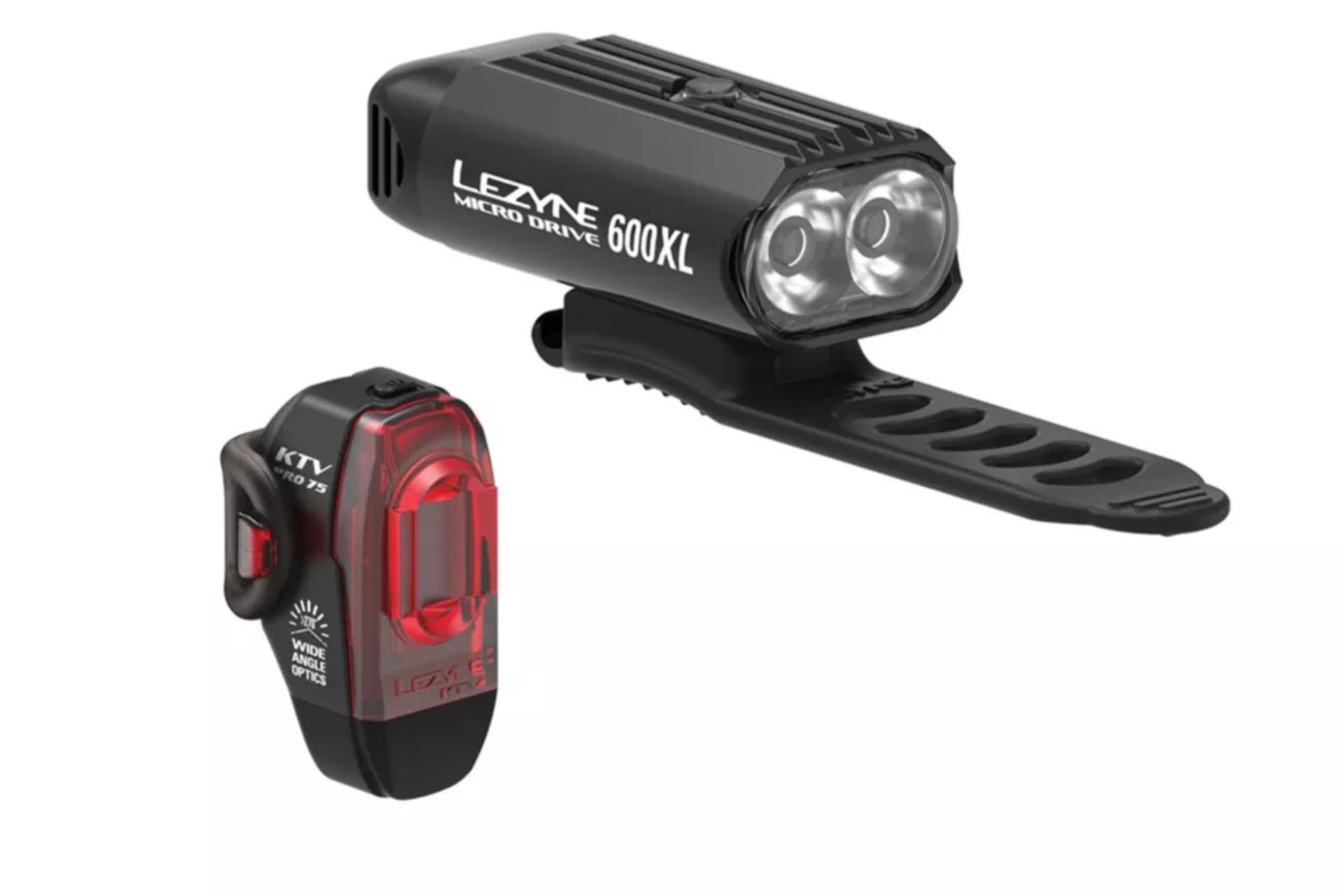Lezyne Micro Drive 600XL and KTV Pro bike light set, robust and secure