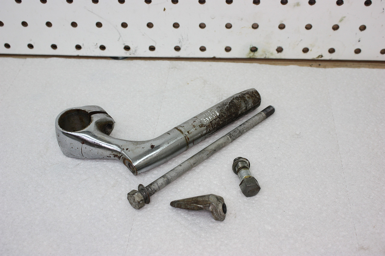 Stem of the Steve Schwinn bike before polishing, showing rust and grime accumulation.
