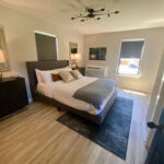 Hotel bedroom suite at the Bike Inn Bentonville in Arkansas