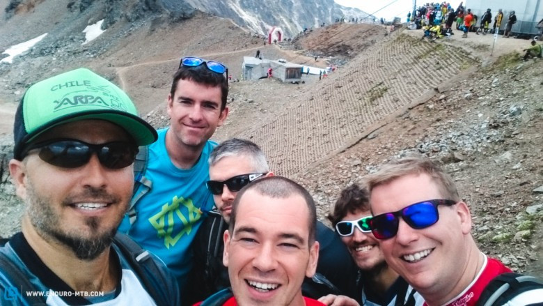 Riders following each other down a mountain trail