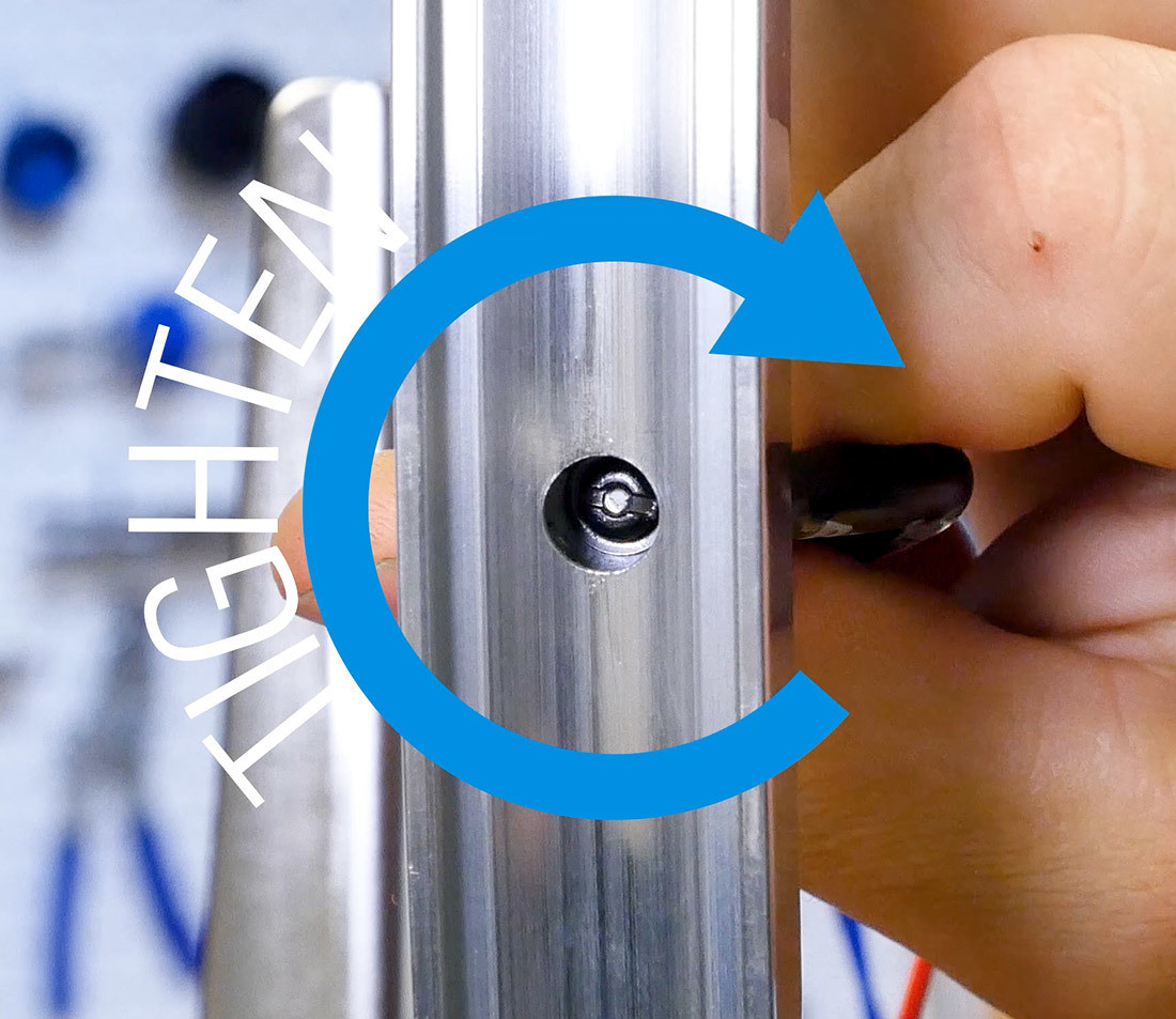 Perspective of tightening a spoke from under the rim