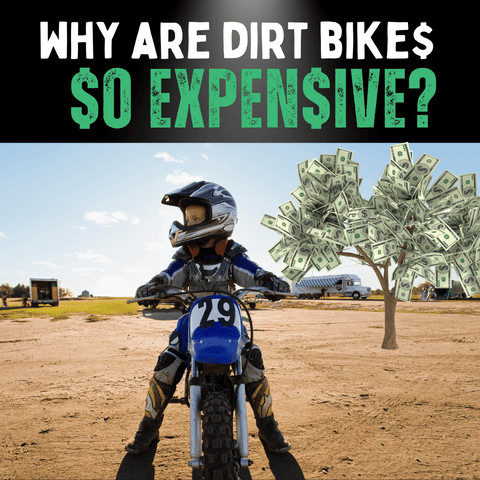 Person testing the seat height of a dirt bike