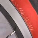 Close up of mountain bike tire