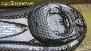 The sole of a Sidi shoe with Wahoo Speedplay cleat fitted