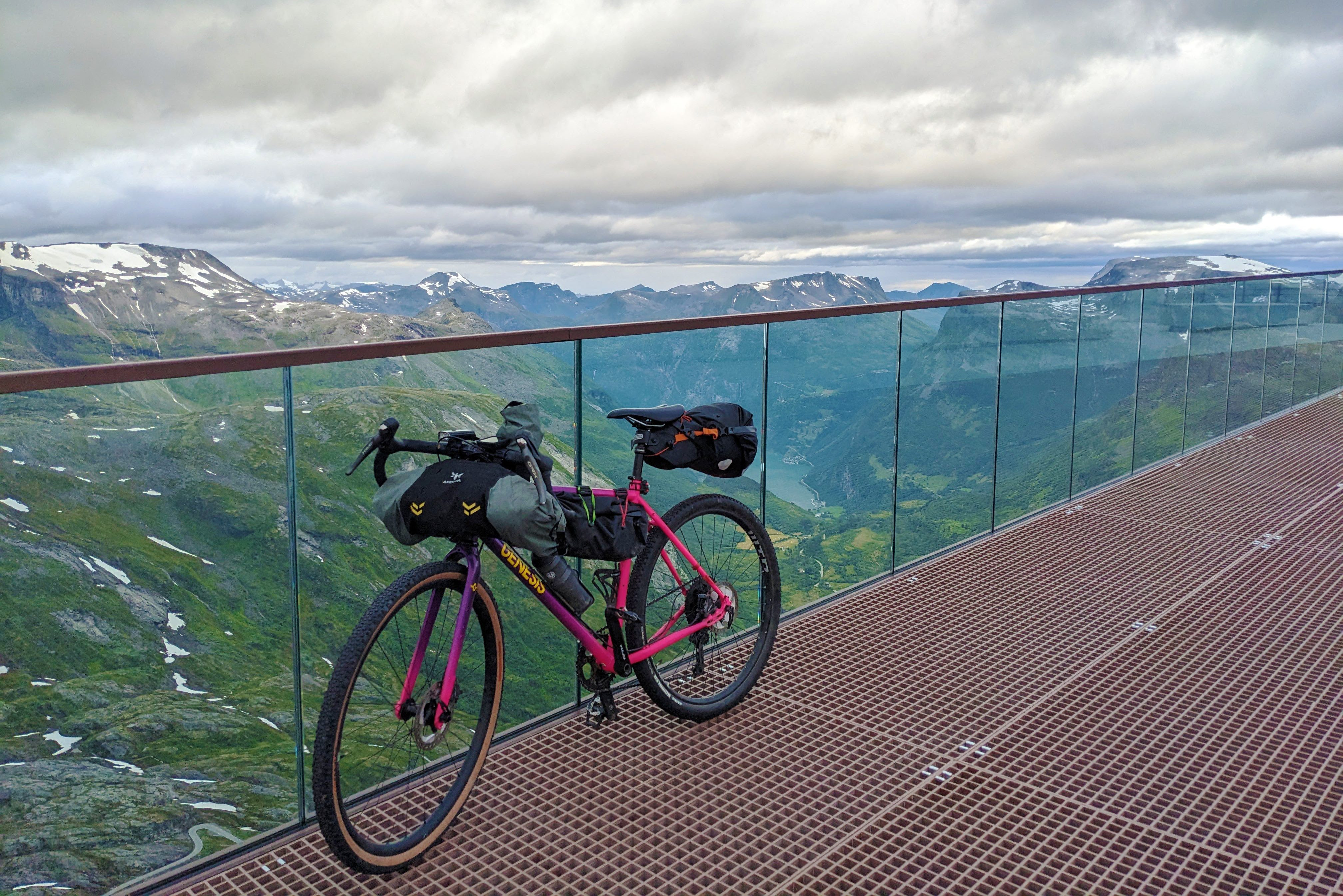 Bikepacking setup with bags mounted on Genesis Fugio gravel bike