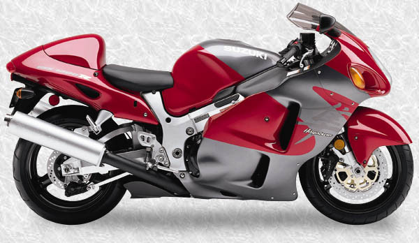 Suzuki Hayabusa side profile showcasing its aerodynamic design
