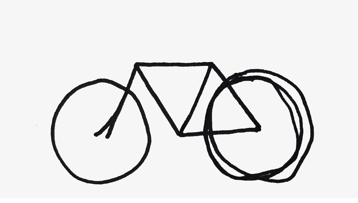 Example of perspective correction in a motorcycle drawing, improving the geometry of the frame.