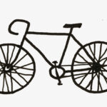 Basic shapes outline for a motorcycle drawing, illustrating the initial framework.